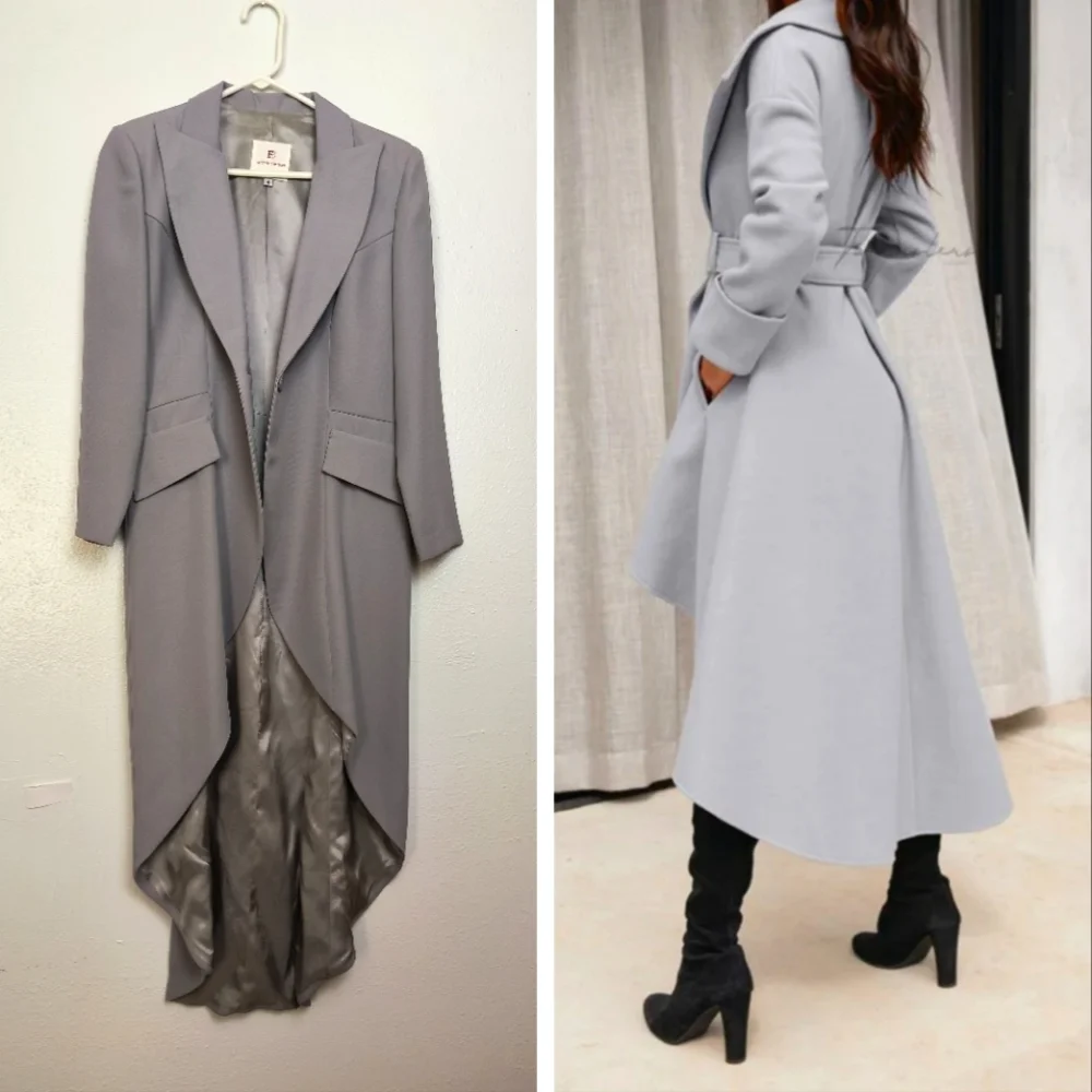 Elegant Gray Women's Blazer Coat Size 4 Vintage Y2K - Picture 1 of 16